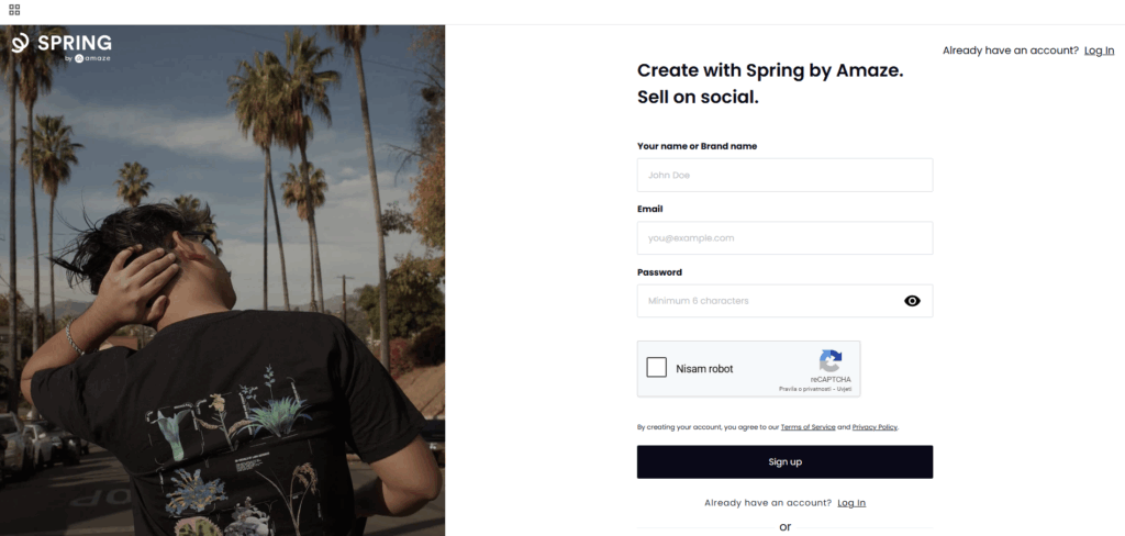 Teespring application page - make money online