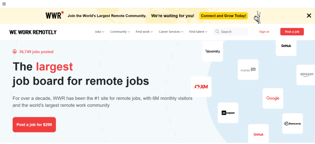 We work Remotely front page - make money online
