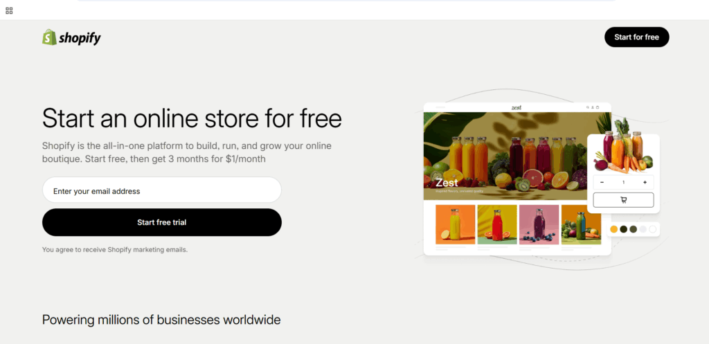 Shopify - websites to earn money on